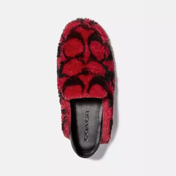COACH Holly Slipper Size 6 Red Black Rasberry - Picture 3 of 10